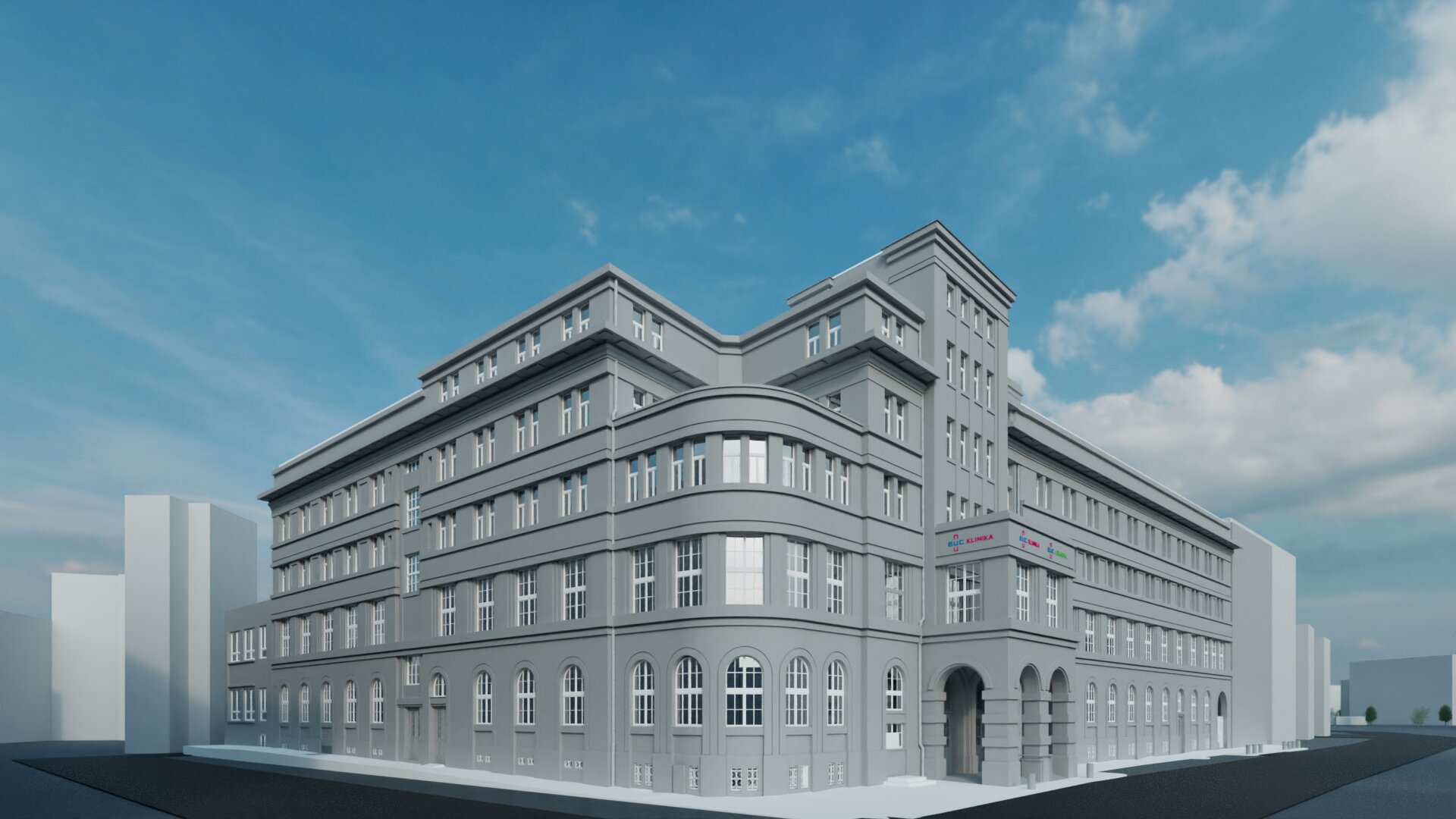 Zaměření a pasport fasády kliniky v Plzni